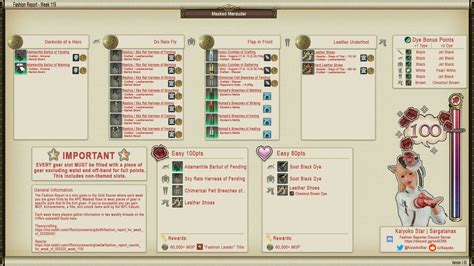 For the mini game the Masked Rose gives out 4 hints for players to discover the results to. . Fashion report ffxiv